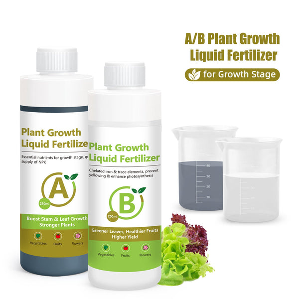 All-Purpose A/B Liquid Plant Food — Hydroponic Growth & Flowering Nutrient Set