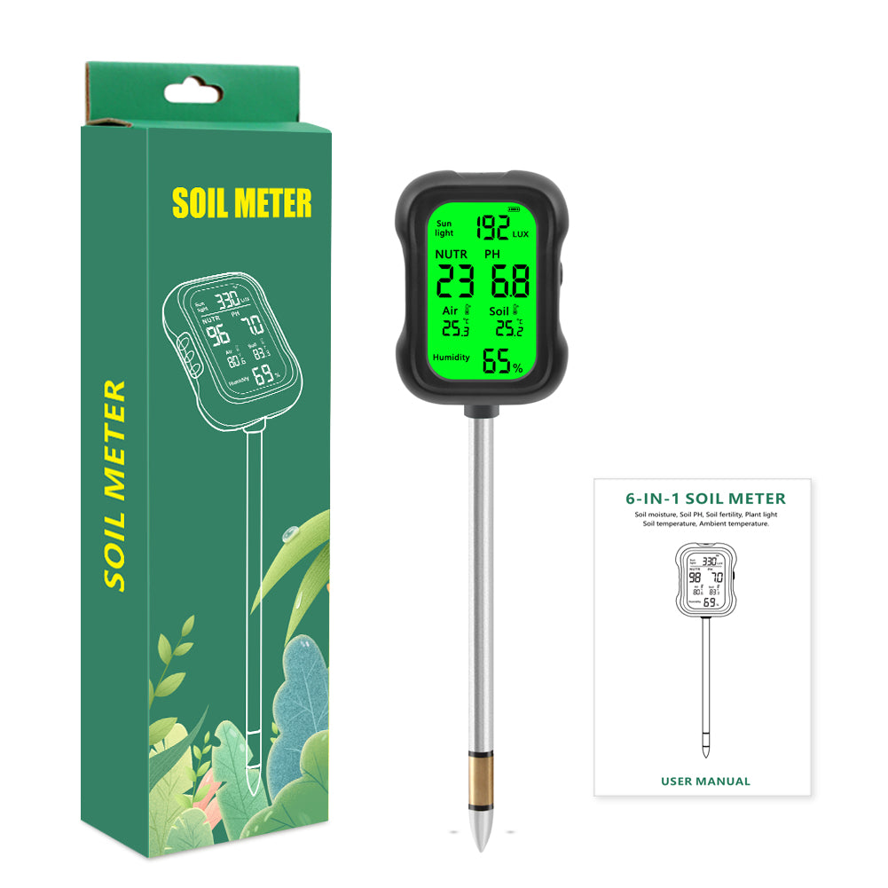 electronic soil moisture meter 6-in-1 Soil and Light Testing Device for Home Gardeners – Yieryi Meter