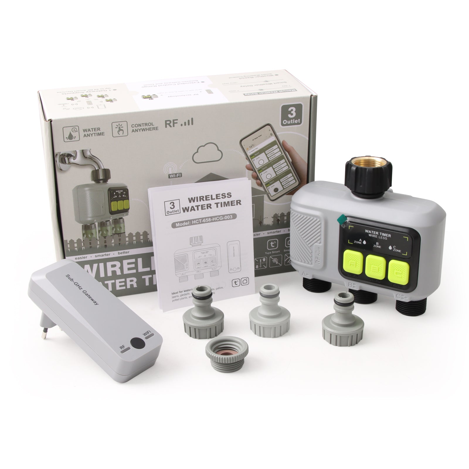 3 Zone Smart WiFi Water Timer with App Control and RF Gateway – Yieryi ...