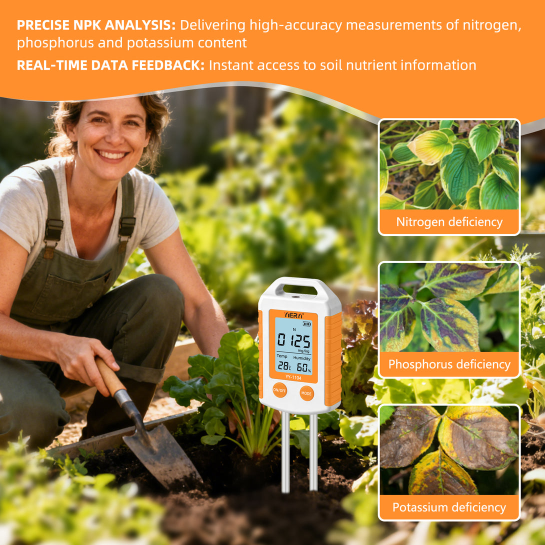 6-in-1 Digital Soil NPK & Nutrient Tester | Professional Plant Care ...