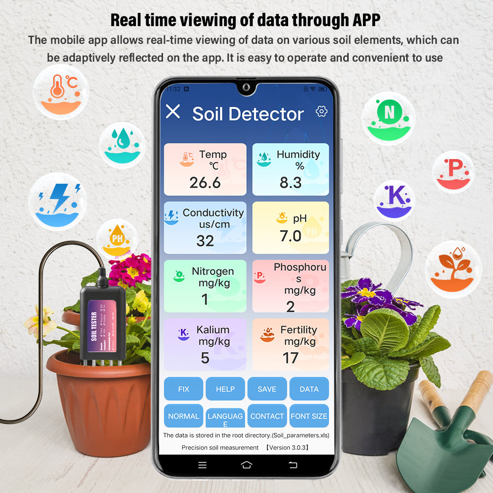 8 in 1 Soil Tester for Plants with pH Moisture and NPK Monitoring ...